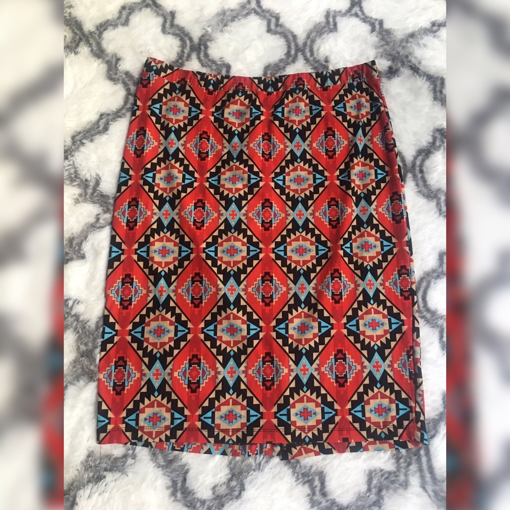 Tribal Print Pencil Skirt